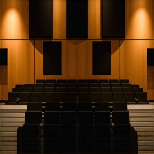 Modern home theater with acoustic panels and ergonomic seating