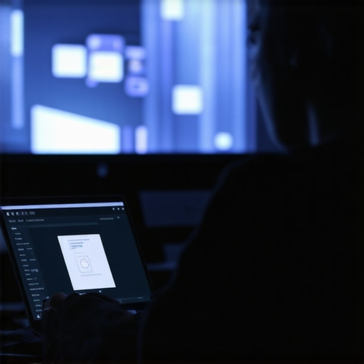 Person calibrating home projector with professional tools in a dedicated home cinema room.