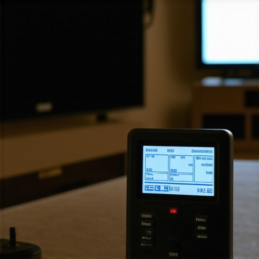Home Theater Calibration Tools in Action A person calibrating a projector with a colorimeter and lux meter in their home theater.