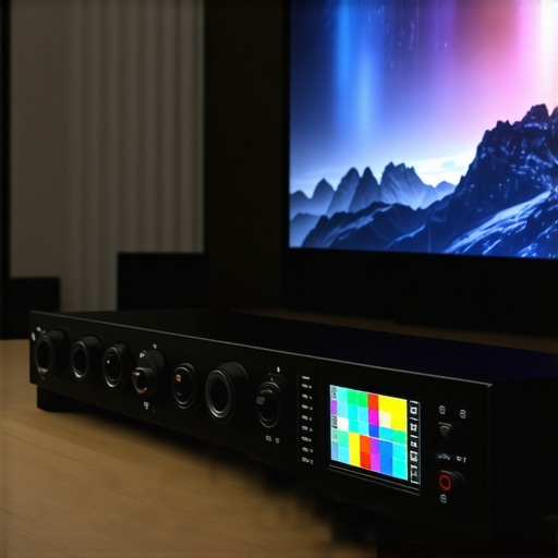 Colorimeter and measurement microphone setup for home theater calibration