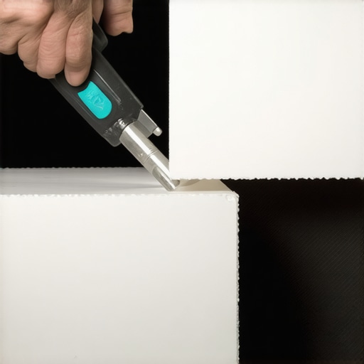 A person using a utility knife to cut high-density foam foam for repairing theater seat cushions