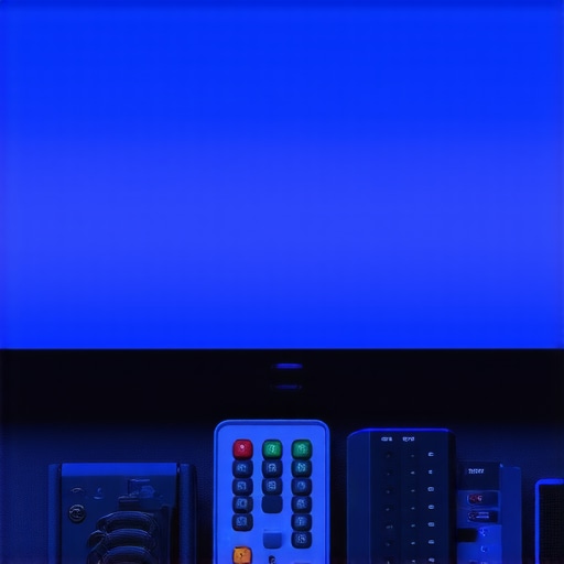 A technician using calibration equipment to tune a home theater projector.