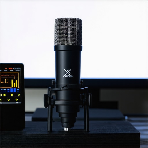 Calibration devices set up on a home theater console for optimal picture and sound quality