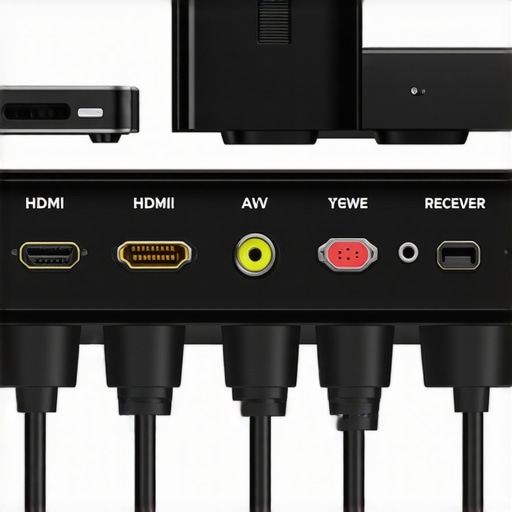 A well-organized home theater system showing correct HDMI connections and device placement