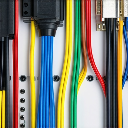 A tidy home theater wiring configuration showing proper grounding and cable management