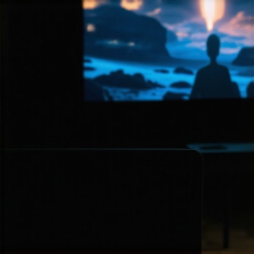 A professionally calibrated projector displaying sharp, vibrant image in a dark room