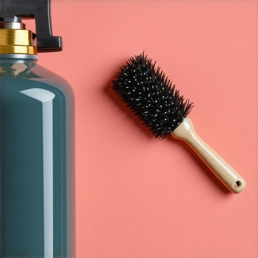 Compressed air can and microfiber brush cleaning a projector lens