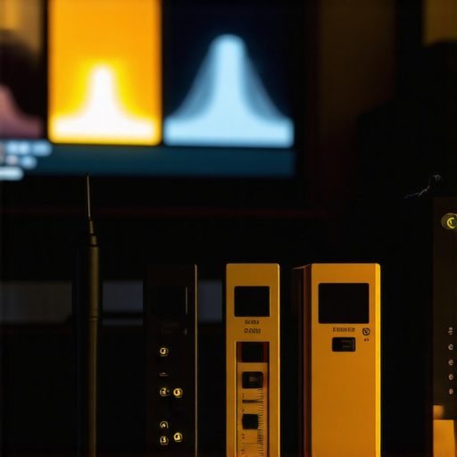 Technician calibrating a home theater projector using specialized tools and software