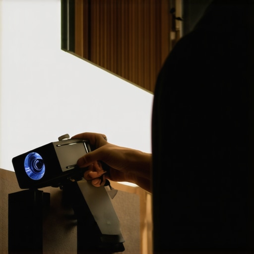 Technician using calibration tools to maintain projector color accuracy