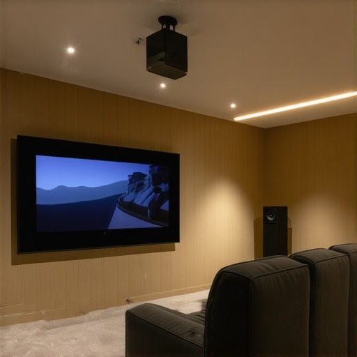 A professionally calibrated home theater room showing optimized acoustics and projector alignment