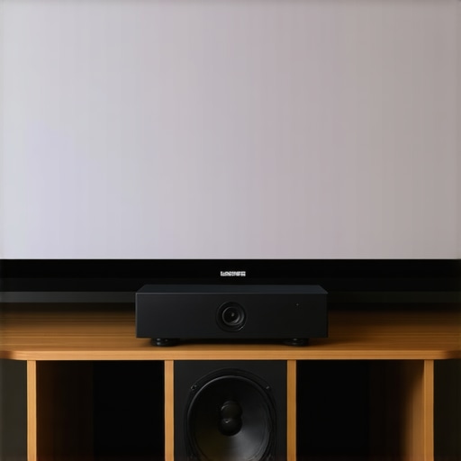 A well-arranged home theater speaker setup showing proper positioning and calibration