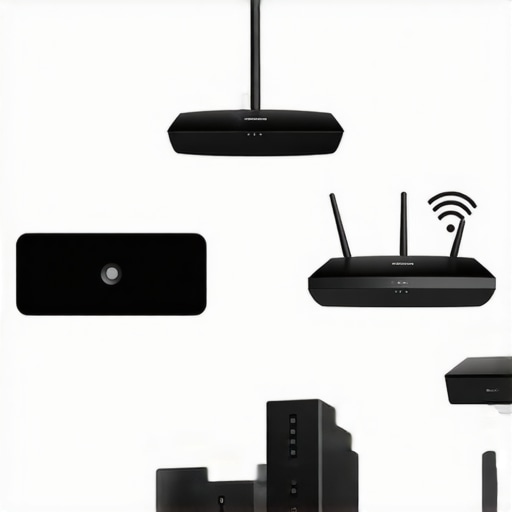 Ceiling-mounted Wi-Fi router providing strong signal to home theater devices
