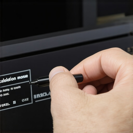 Technician adjusting high-end home theater calibration tools