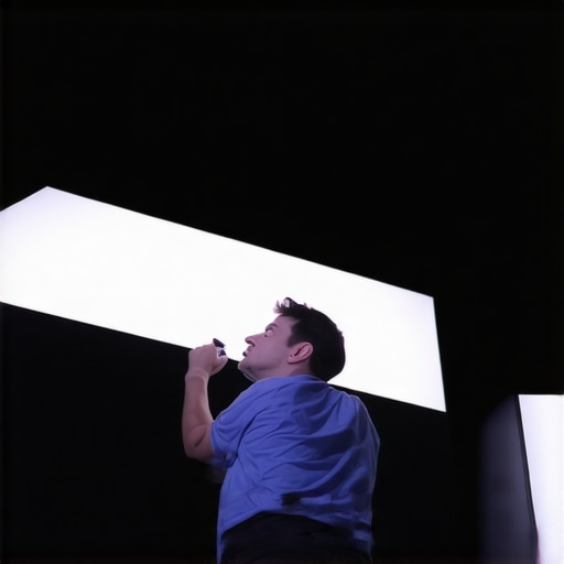Person using professional calibration device on a projector
