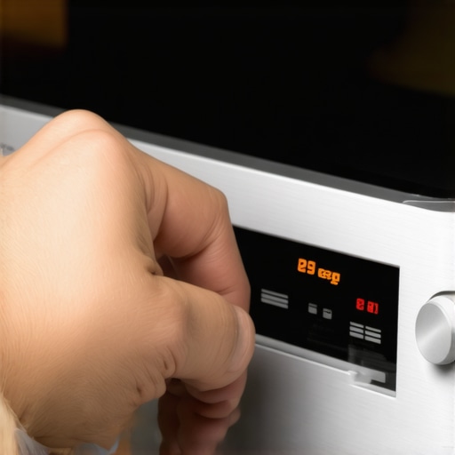 Person adjusting speaker levels on an AV receiver to fix muffled rear sound