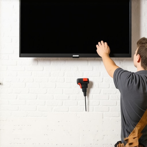 The secret to mounting a screen on a brick wall