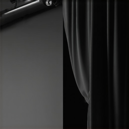 Close-up of gray projector screen material being tensioned into a black frame.