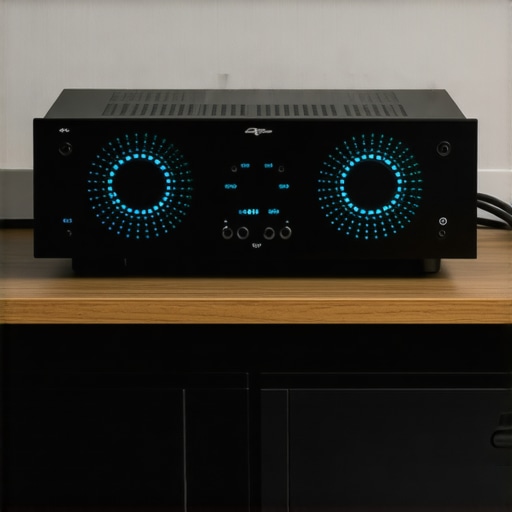 A specialized USB cooling fan system placed on top of a home theater receiver to prevent overheating.