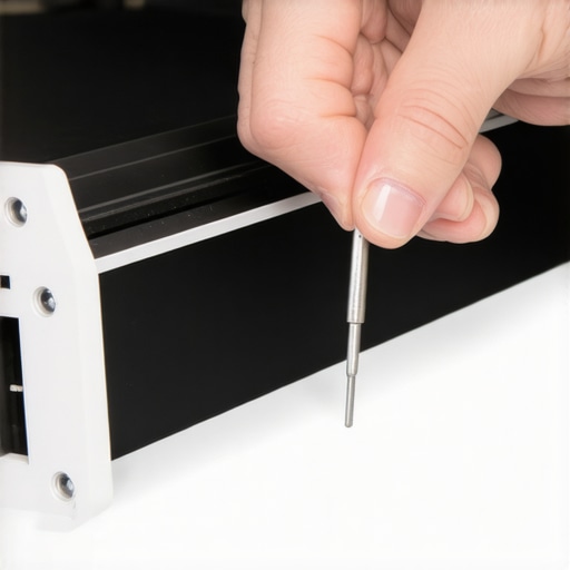 Adjusting Projector Screen Limit Switches Close-up of projector screen motor adjustment with hex tool