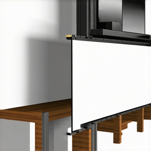 Diagram showing how to install a motorized projection screen inside a ceiling for a hidden home theater.