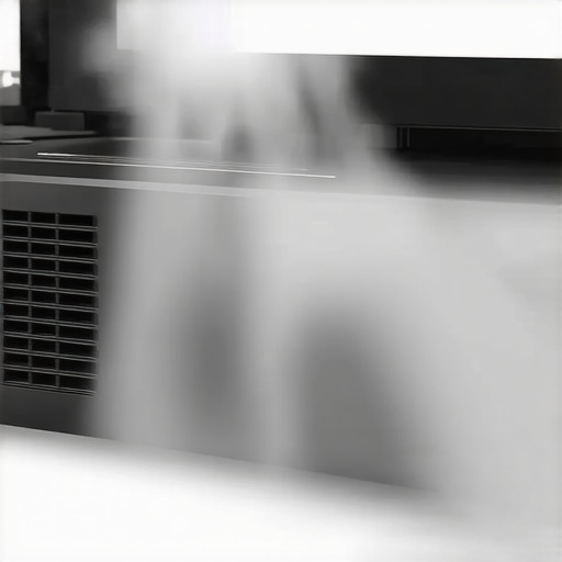 An electronic duster cleaning dust from a home cinema projector intake vent to reduce fan noise.