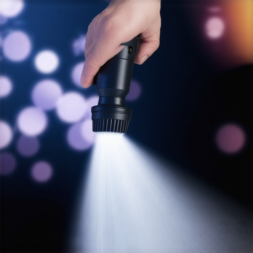 Close up of cleaning a high-end projector lens with professional tools