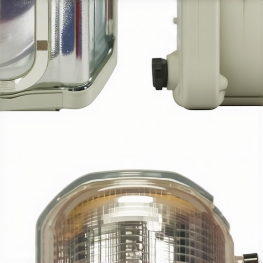 Comparing OEM vs counterfeit projector lamps A detailed comparison showing the structural differences between an original equipment manufacturer projector lamp and a generic counterfeit replacement.