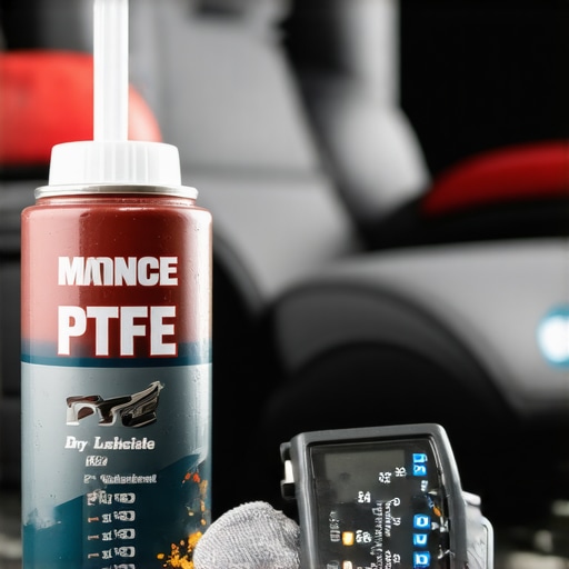 A maintenance kit including PTFE spray and a torque wrench used for fixing squeaky theater chairs.