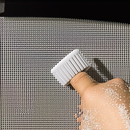 Cleaning a projector air filter to prevent overheating and shutdown.