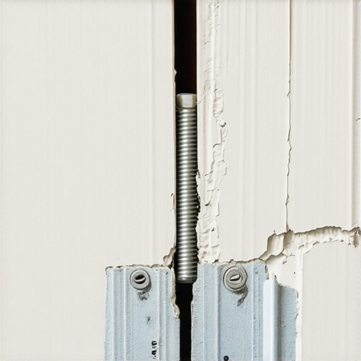 A macro view of a Snap-Toggle anchor correctly supporting weight behind a drywall panel.