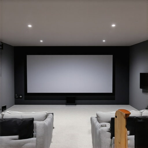 A comparison of how room reflections affect black levels on different projector screen types.