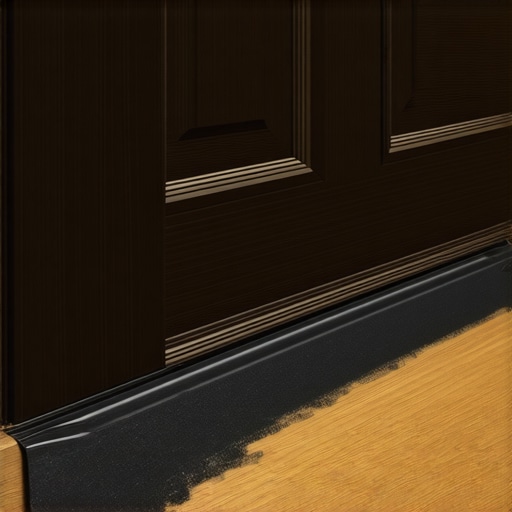 Close-up of a home theater door seal being installed to block light leaks