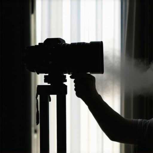 Maintaining Projector Lens to Prevent Light Scatter Cleaning a home theater projector lens with a blower tool to maintain image contrast