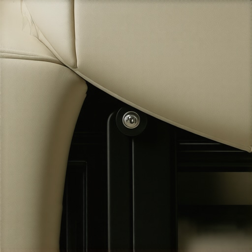 Close up of a metal theater recliner mechanism being lubricated correctly