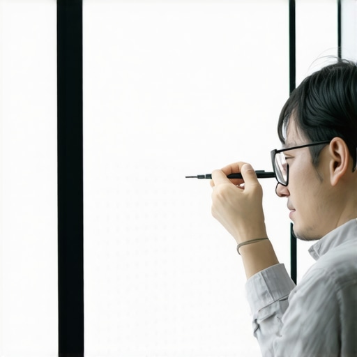 Precision tools for projector screen repair Magnified view of a micro-perforated screen repair