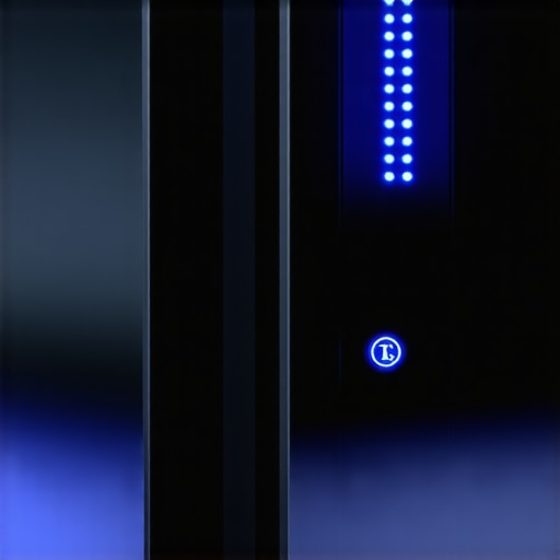 Premium Home Theater Power Conditioner A high-quality power conditioner protecting home theater components inside a dark media cabinet