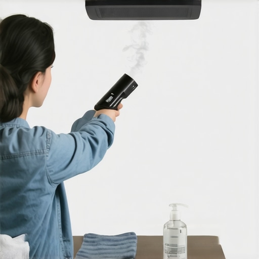 Cleaning dust from a home theater projector filter to prevent overheating.