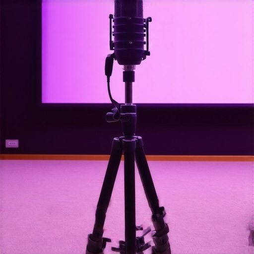 Professional Calibration Microphone in Home Theater UMIK-1 microphone set up for home theater audio room calibration