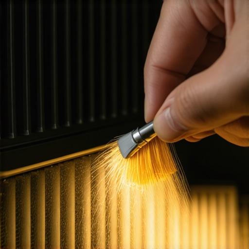 Cleaning dust from a home theater projector lens and vents for better performance.