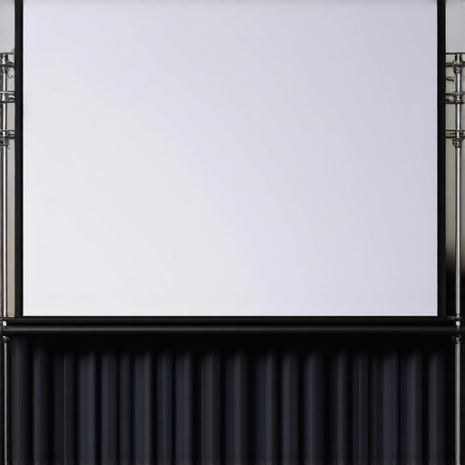 High-quality projection screen frame showing tensioning springs and black backing for a flat surface.