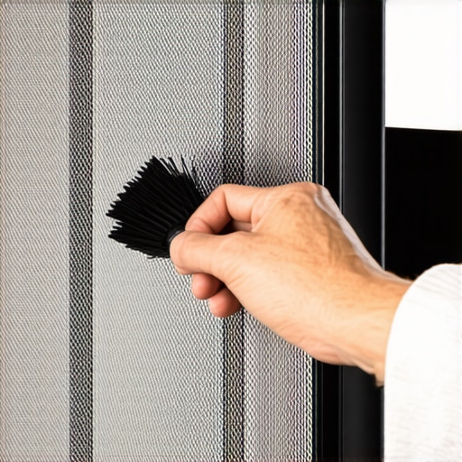 A person cleaning a projector air filter to prevent overheating and fan noise