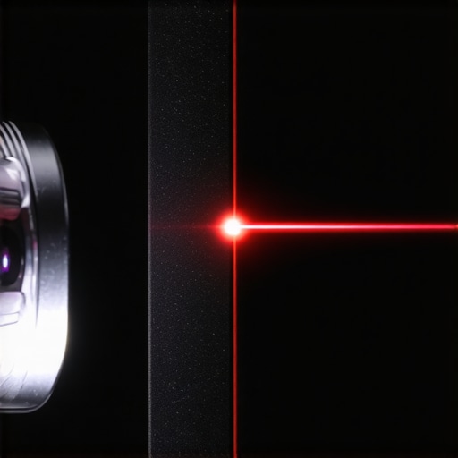 Close-up of a projector being aligned using a laser for a perfect home cinema setup.