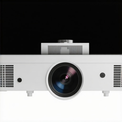 Proper Projector Airflow Clearance A home theater projector mounted with sufficient clearance for cooling to prevent thermal shutdown.