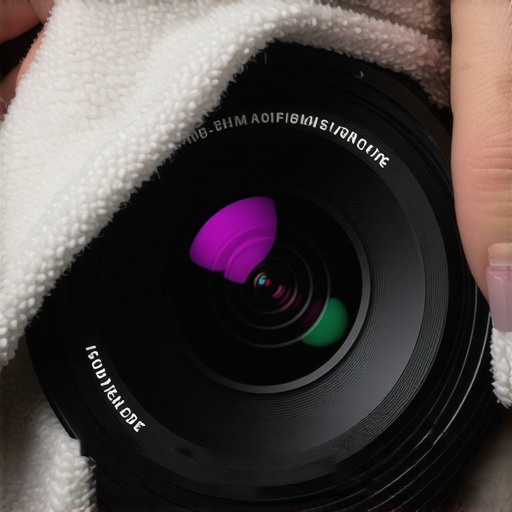 A technician cleaning a professional 4K projector lens using safe methods to preserve the optical coating.