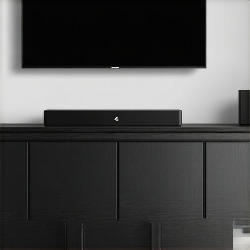 A soundbar placed at the edge of a console to prevent audio reflections