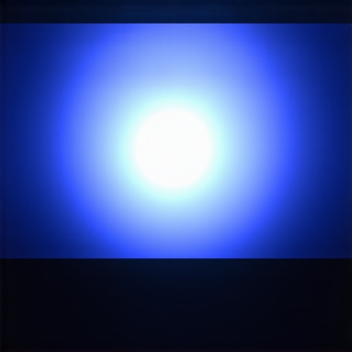 Home theater projector screen showing uneven light distribution known as hot-spotting.