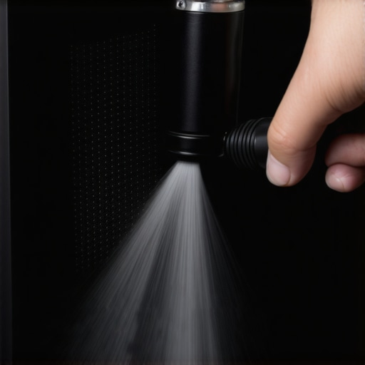 Using a Manual Air Blower on AV Receiver Vents Close up of cleaning dust from AV receiver vents using a manual air blower