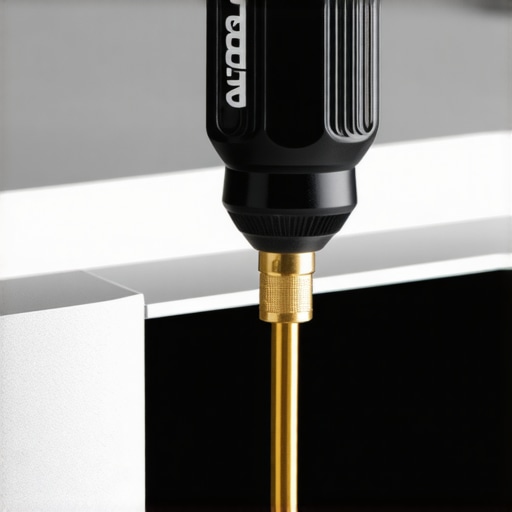 Using a Torque Screwdriver for Home Cinema Connections Close-up of a precision torque screwdriver tightening an AV receiver binding post.