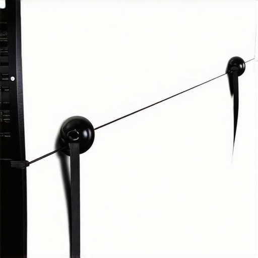 Close-up of ball-bungee cords securing an outdoor projector screen to keep it flat and stable.