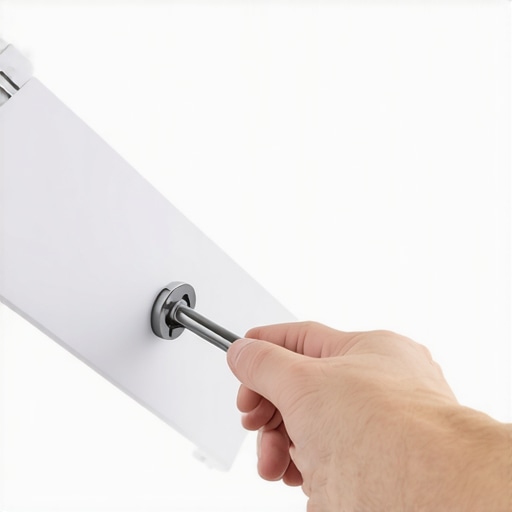 Using the manual crank override on a recessed projector screen Manually lowering a stuck recessed projection screen with a hex wand